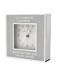 Widdop Grey Amore Mirror Eternity Border Clock 15cm (British brand)