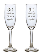 Next Widdop Set of 2 Clear 30th Anniversary Amore Champagne Flutes- Buy online at McGrocer