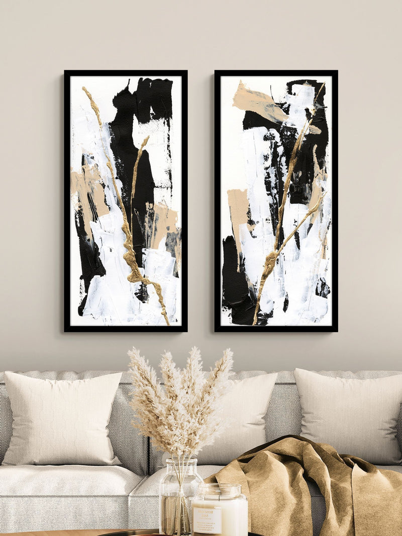 Artko set of 2 black composites framed wall art - British product