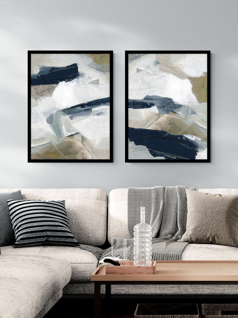 Artko black vivid strokes framed art 83.5cm x 63.5cm - British product