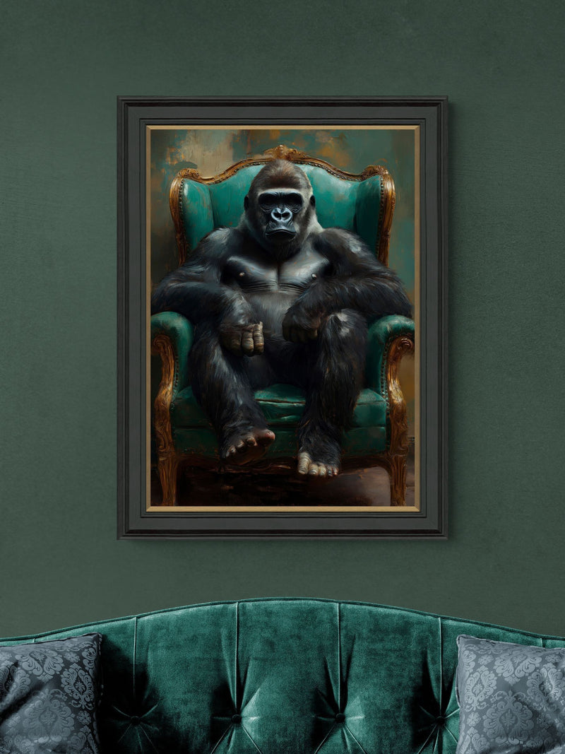 Artko Black Gorilla Grandeur framed art 79x59cm - British product