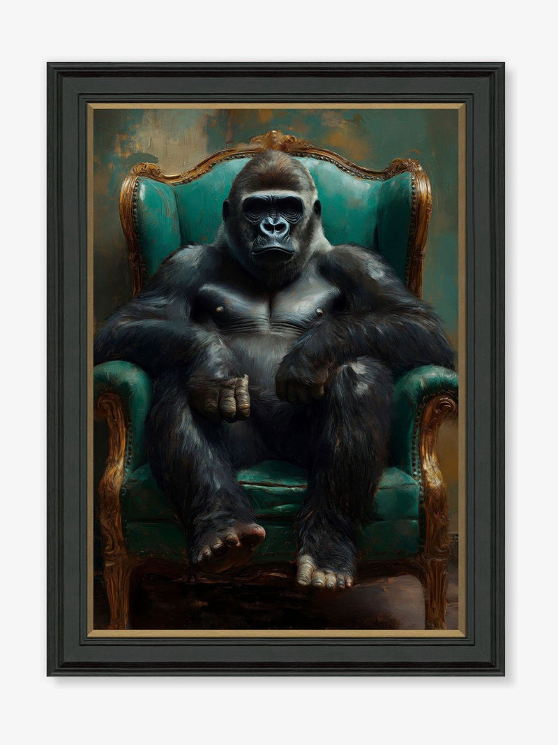 Artko Black Gorilla Grandeur framed art 79x59cm - British product