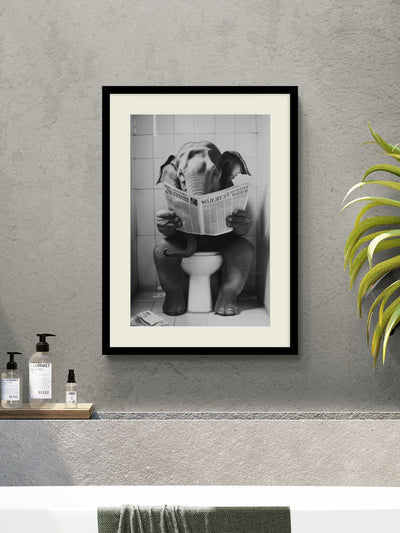 Next Artko Black Bathroom Elephant Framed Art- Buy online at McGrocer