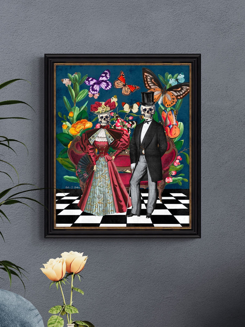 Artko Black Dia De Los Muertos framed art 67x57cm - British product
