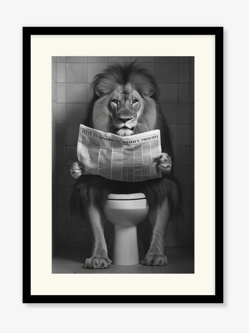 Artko Designs Black Bathroom Lion Framed Art - British product
