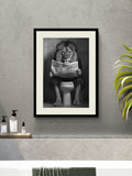 Artko Designs Black Bathroom Lion Framed Art - British product