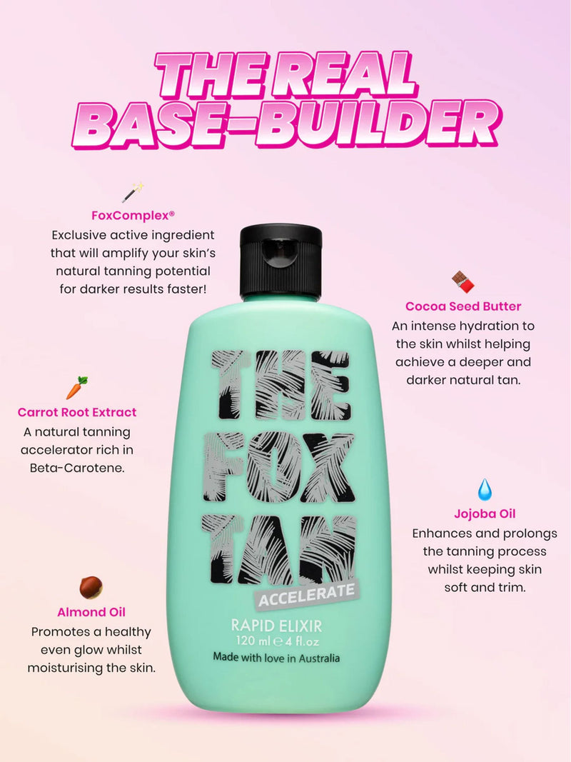 The Fox Tan Rapid Elixir pre-sun tan activator 120ml (British brand)