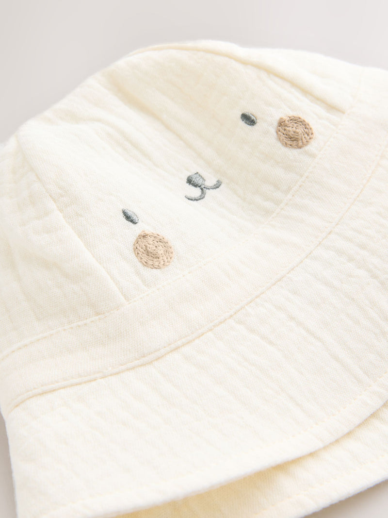 Baby bucket hat Neutral Bear design pure cotton, UK version