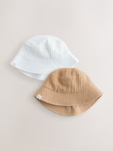 Next Baby Bucket Hats Neutral Crinkle 2 Pack- Buy online at McGrocer