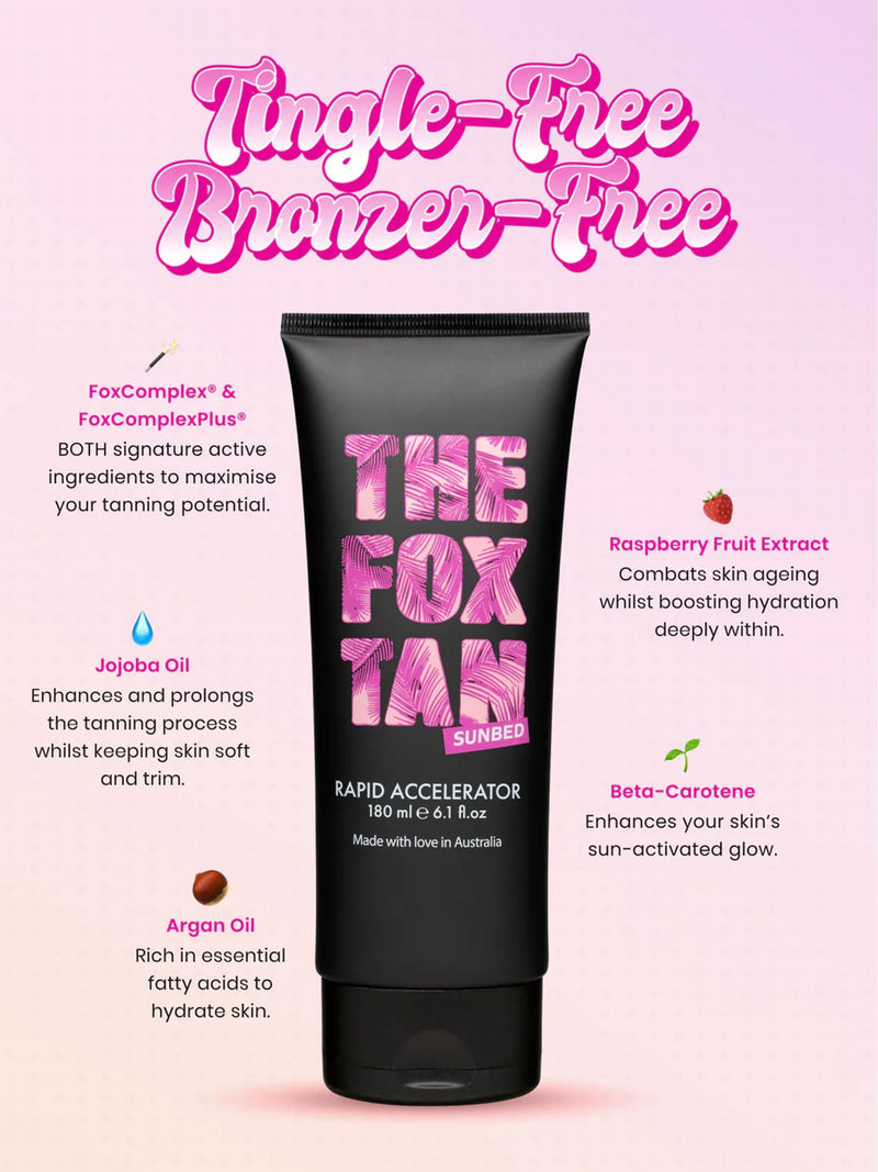 The Fox Tan Rapid Sun Bed Tan Accelerator 180ml (British brand)