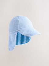 Next Blue Tonal Stripe Legionnaire Baby Summer Hat- Buy online at McGrocer