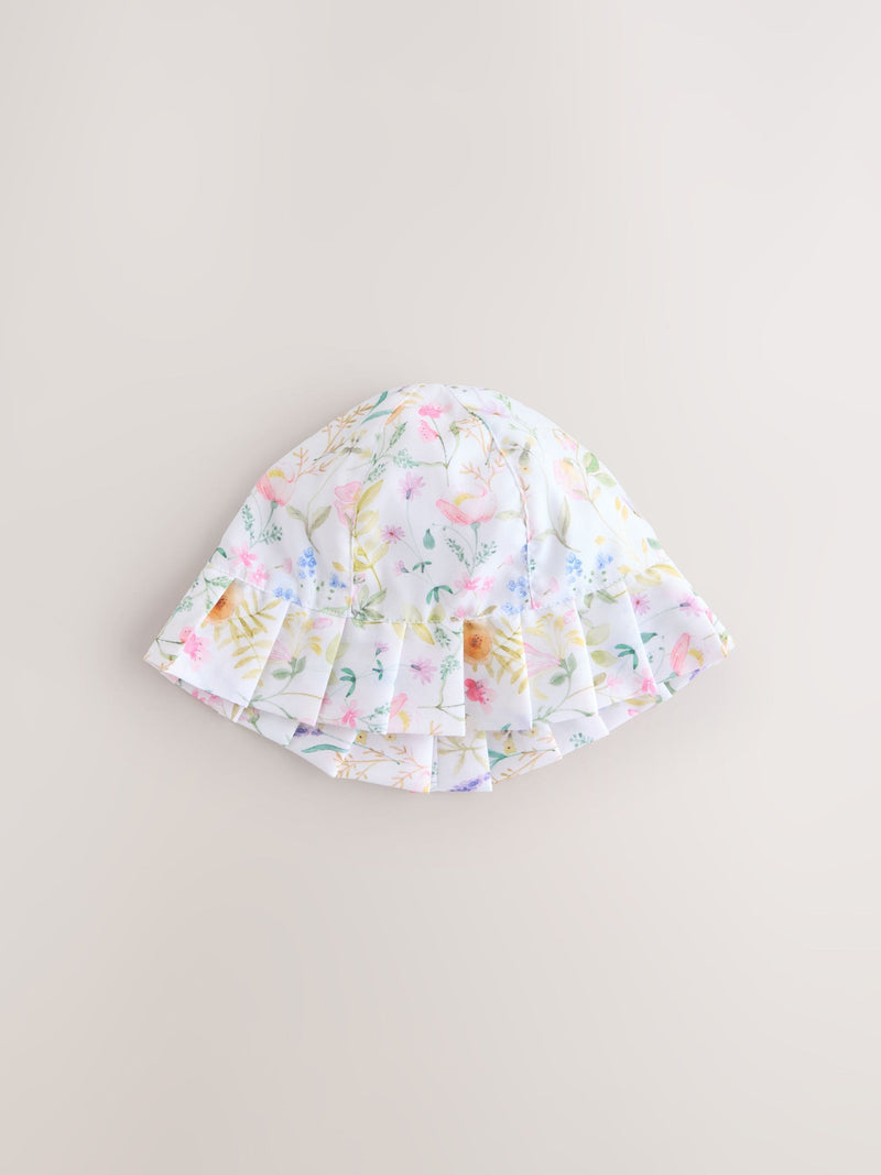 Baby bucket hats pink floral and gingham 2 pack - British product