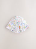 Baby bucket hats pink floral and gingham 2 pack - British product