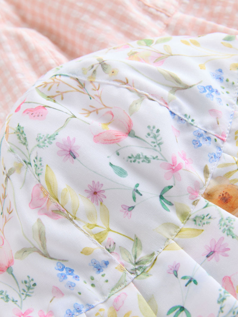 Baby bucket hats pink floral and gingham 2 pack - British product