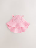 Pink bunny baby bucket hat with 3D ears (British brand)