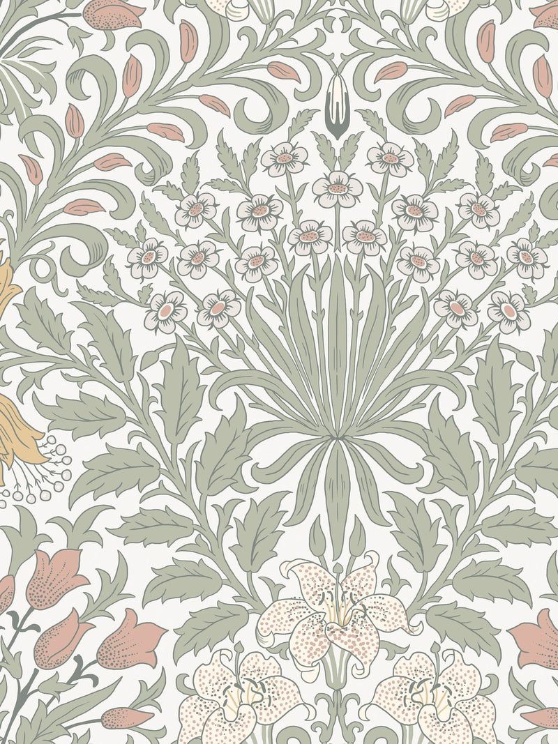 William Morris Garden Soft Sage wallpaper sample A4 - British product