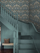 Next William Morris At Home Washed Blue Strawberry Thief Wallpaper Sample A4- Buy online at McGrocer