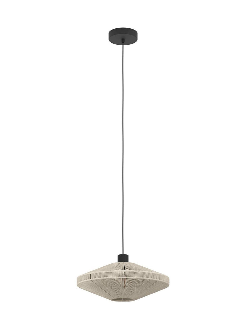 Eglo Midsumer black fabric pendant light 38cm, UK version
