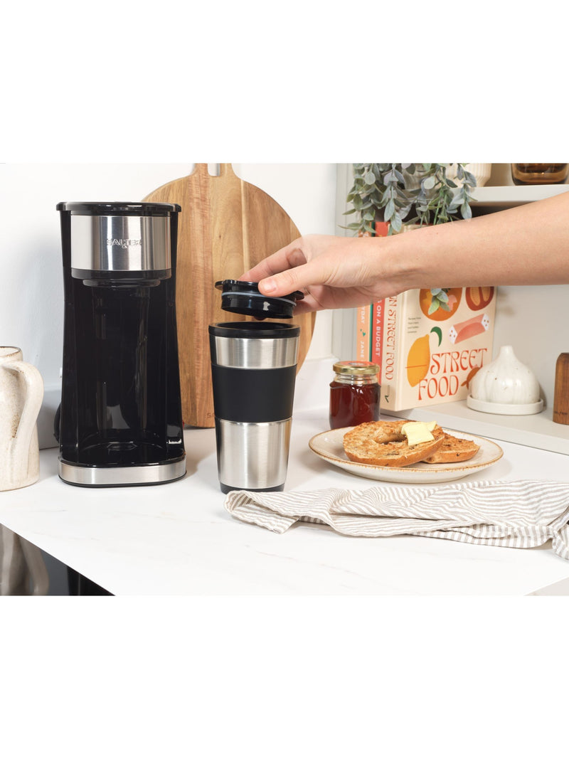 Salter Black Brew & Go Digital Coffee Maker for single cups (British brand)
