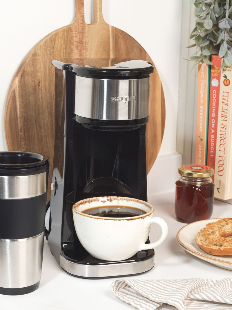 Salter Black Brew & Go Digital Coffee Maker for single cups (British brand)