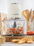 Salter Cream Retro Glass Chopper 1.5L (British brand)