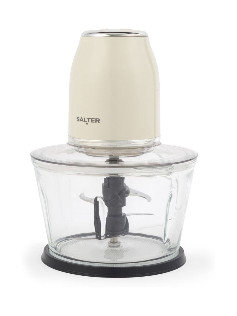 Salter Cream Retro Glass Chopper 1.5L (British brand)