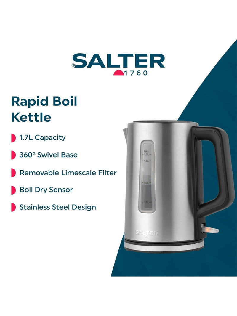 Salter Silver Rapid Boil kettle (British brand)