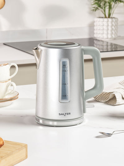 Next Salter Silver Aspen Rapid Boil Electric Kettle 1.7L- Buy online at McGrocer