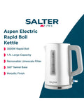 Salter Silver Aspen electric kettle 1.7L (British brand)