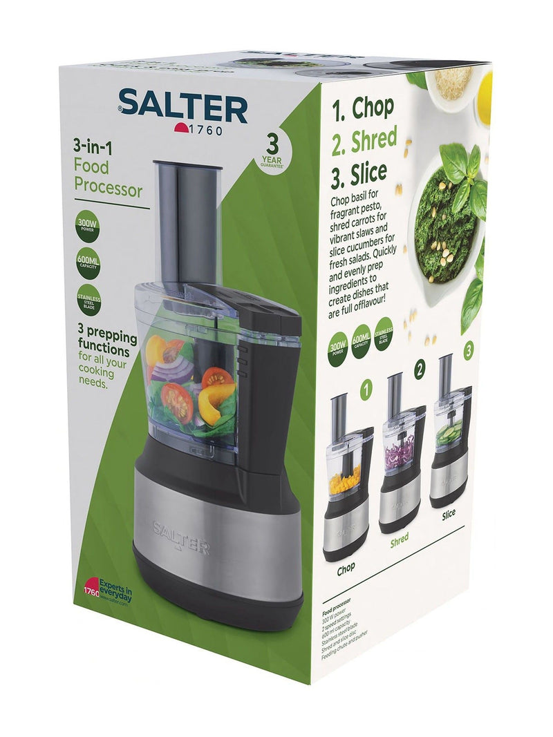 Salter Black 3-In-1 Food Processor 600ml (British brand)