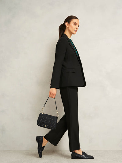 Next Hobbs Black Briella Leather Stud Bag- Buy online at McGrocer