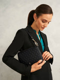 Hobbs black Briella leather stud bag, imported from the UK
