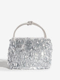 Friends Like These silver sequin top handle bag (British brand)