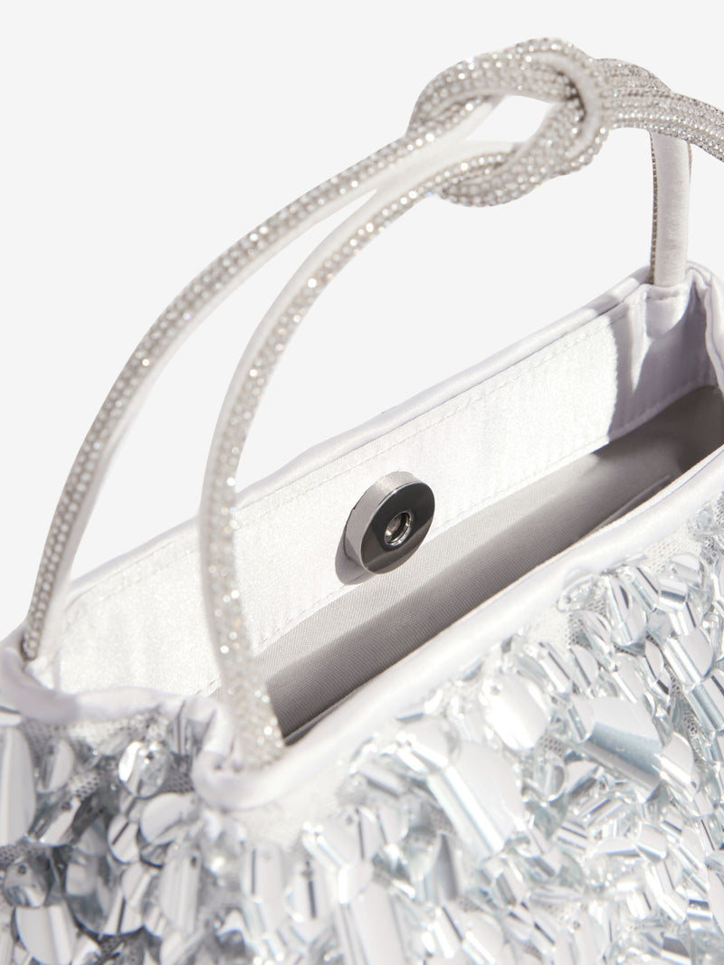 Friends Like These silver sequin top handle bag (British brand)