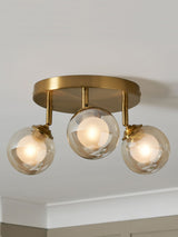 Next BHS Satin Brass Vanity 3 Light Spotlight Plate Ceiling Light- Buy online at McGrocer