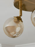 BHS satin brass vanity ceiling light with three adjustable spotlights, British brand