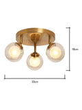 BHS satin brass vanity ceiling light with three adjustable spotlights, British brand