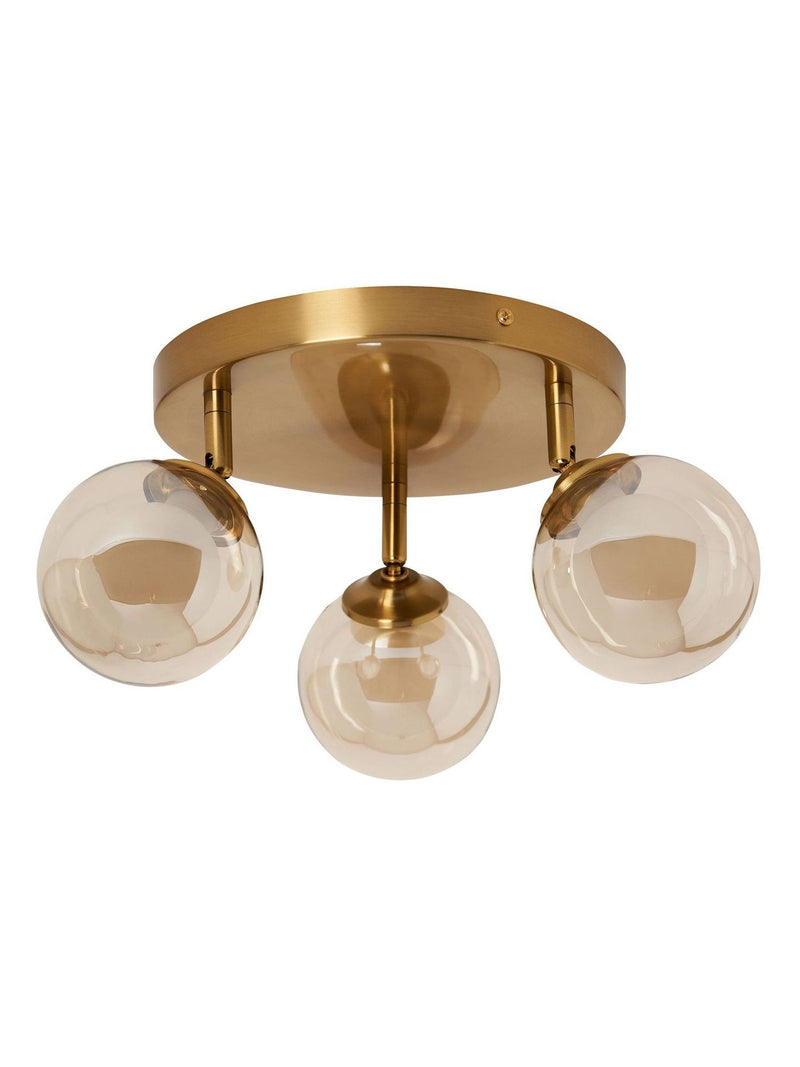 BHS satin brass vanity ceiling light with three adjustable spotlights, British brand