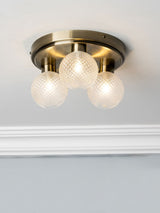 Next BHS Vermont Antique Brass 3-Light Bathroom Ceiling Fixture- Buy online at McGrocer
