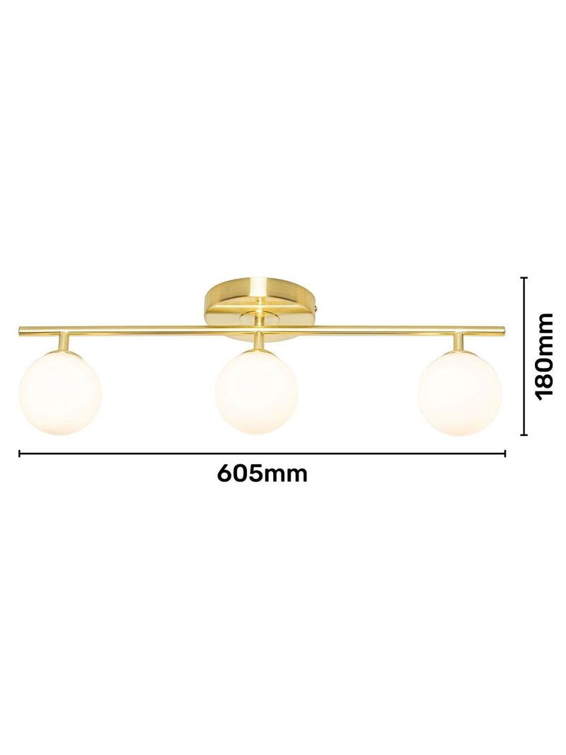 BHS satin brass Toronto bathroom ceiling light, UK version