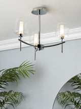 Next BHS Montreal Classic Chrome 3-Light Flush Bathroom Ceiling Light- Buy online at McGrocer