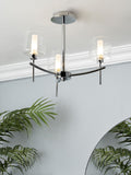 BHS Montreal flush ceiling light chrome finish, UK version