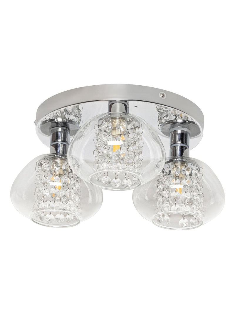 BHS chrome Vancouver Glam bathroom ceiling light, imported from the UK