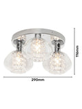 BHS chrome Vancouver Glam bathroom ceiling light, imported from the UK
