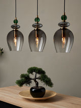 Next BHS Brass Green Seline 3 Light Pendant Ceiling Light- Buy online at McGrocer