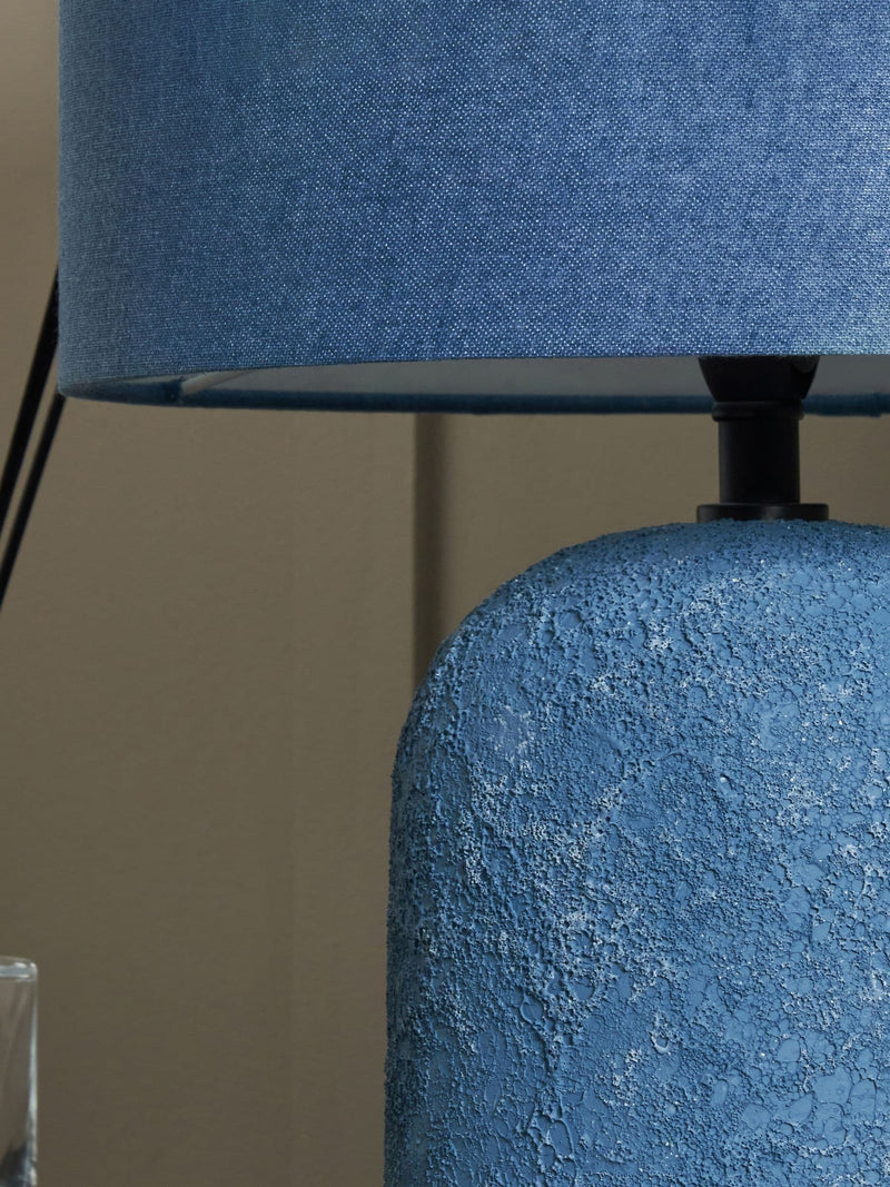 BHS Blue Malmo ceramic table lamp 45cm, imported from the UK