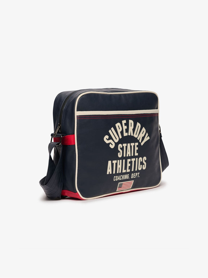 Superdry Blue Retro Alumni Messenger Bag, imported from the UK
