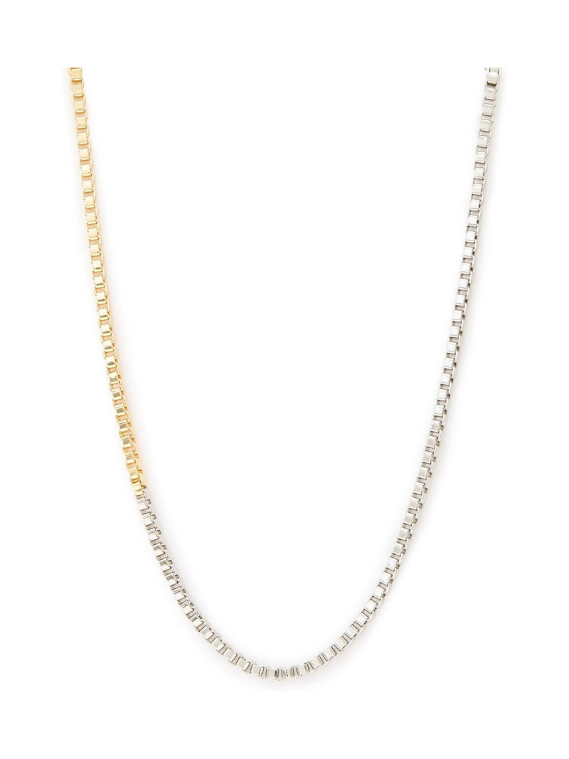 Gold Tone Box Chain Collar Necklace with Toggle Closure 50.8cm