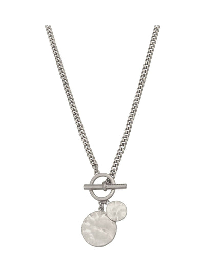 Next AllSaints Silver Tone Disc Pendant Necklace 711mm- Buy online at McGrocer