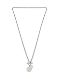 AllSaints silver tone disc pendant necklace 711mm - British product